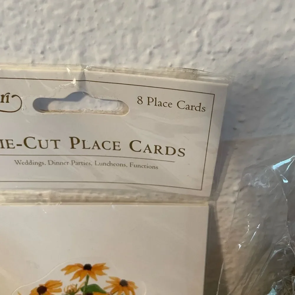 Pine Wood Place Setting Holders Caspari & Claudia Laub 1988 Die Cut Place Cards